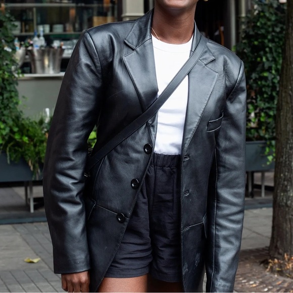 Genuine Leather Blazer Jacket By Jacklyn Smith Classics Size 26W - Picture 7 of 13